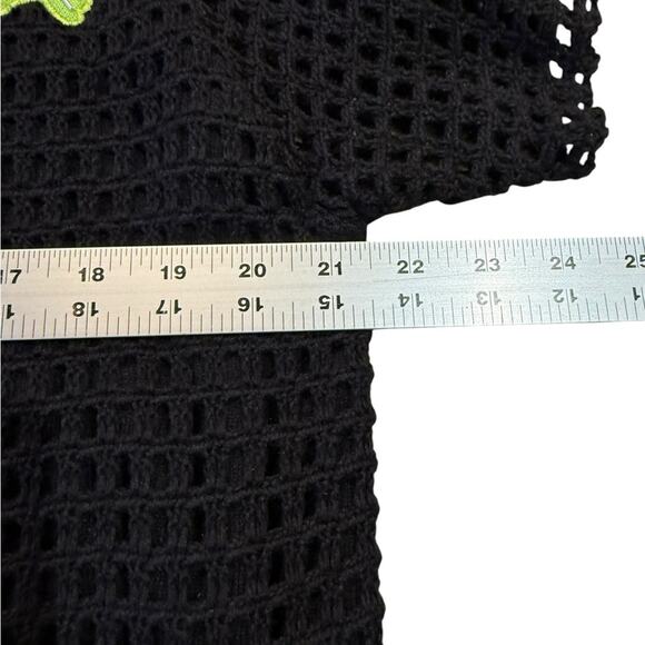 Hampshire Studio SeaLife Colorful Embroidered Black OpenFront Cardigan Womens XL - Picture 10 of 12